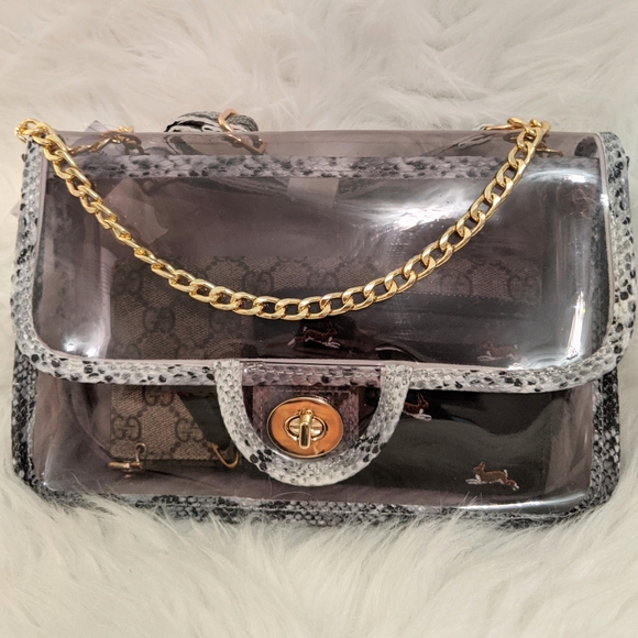 NWT Clear Flap Bag And Pouch - Picture 13 of 13